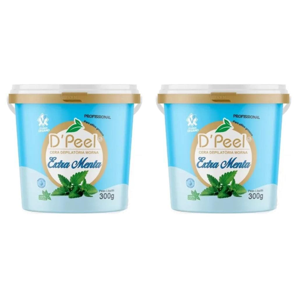 Kit 2 DPeel - Cera Depilatória Morna 300g - Extra Menta