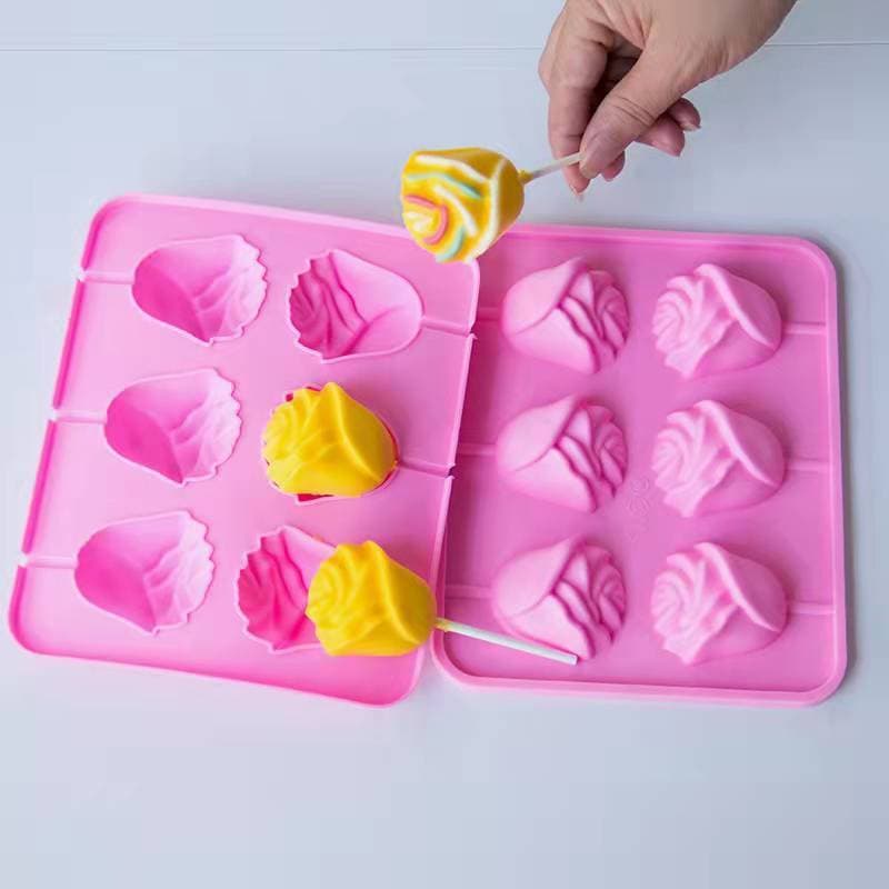 Cross-Border 6-Link rosa queijo vara molde de Silicone dia dos namorados pirulito Chocolate bolo decoração molde de cozi