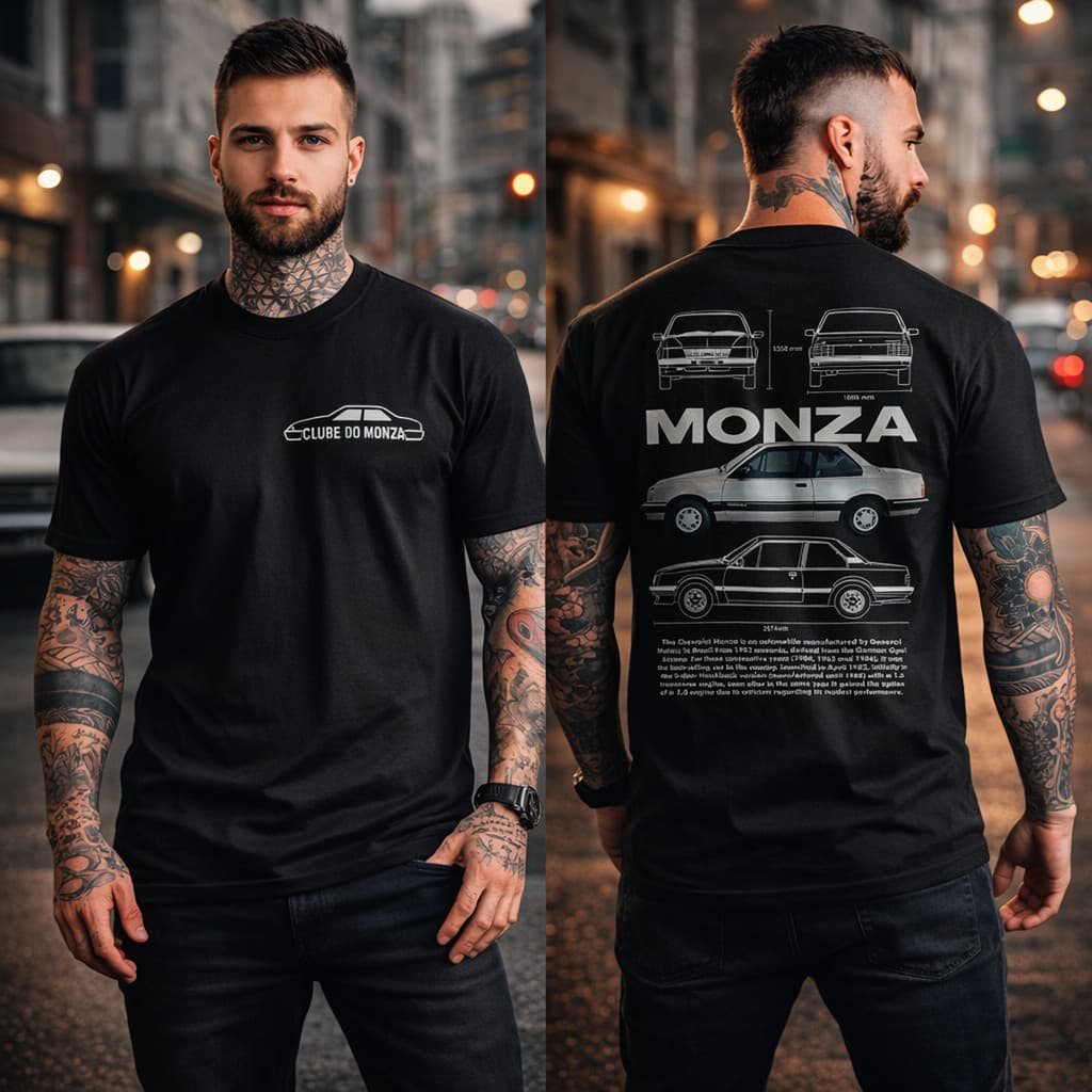 Camiseta Monza Club Camisa Algodão Estampa Carro antigo Premium