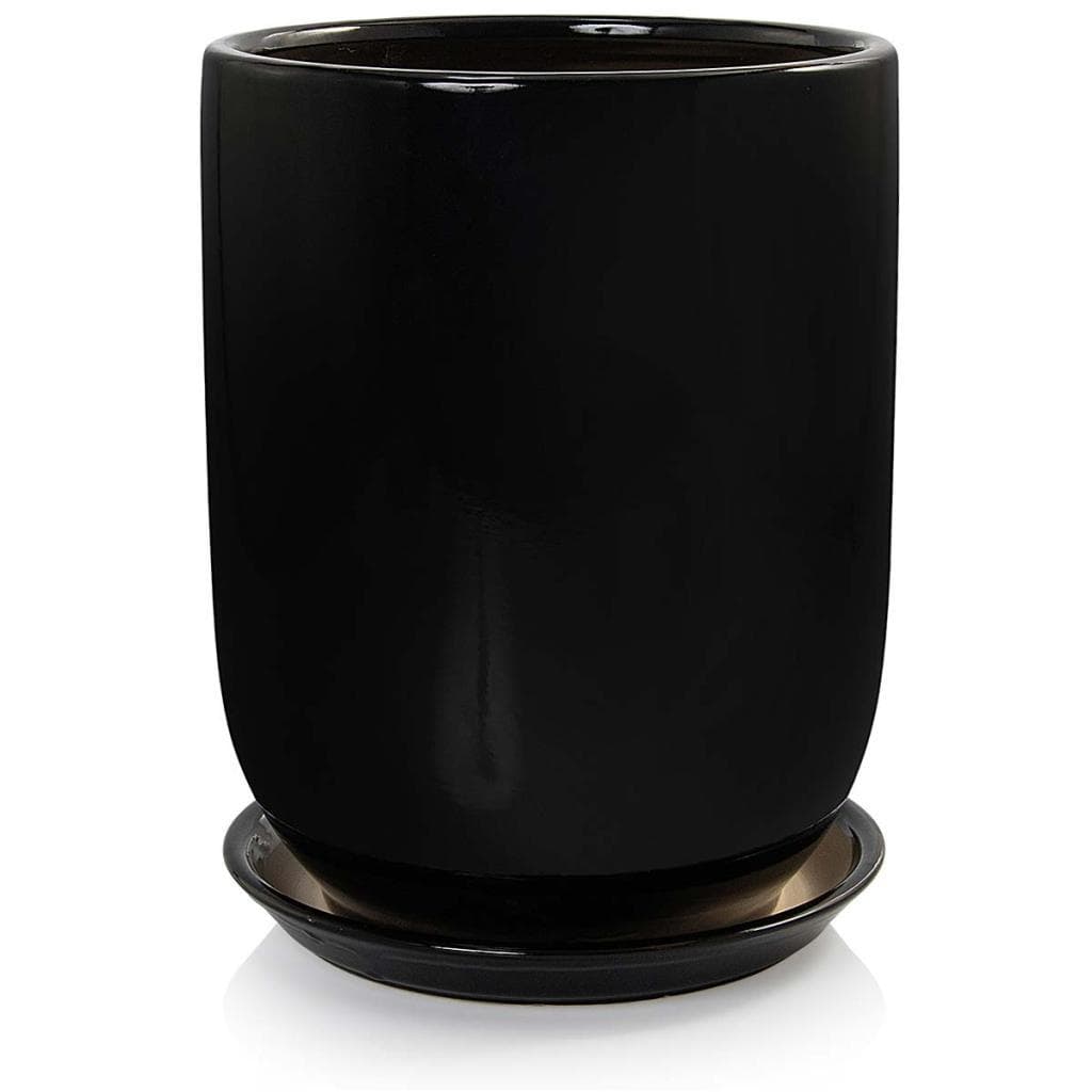VASO GRANDE + PRATO PARIS POZZANI - PORCELANA PRETO