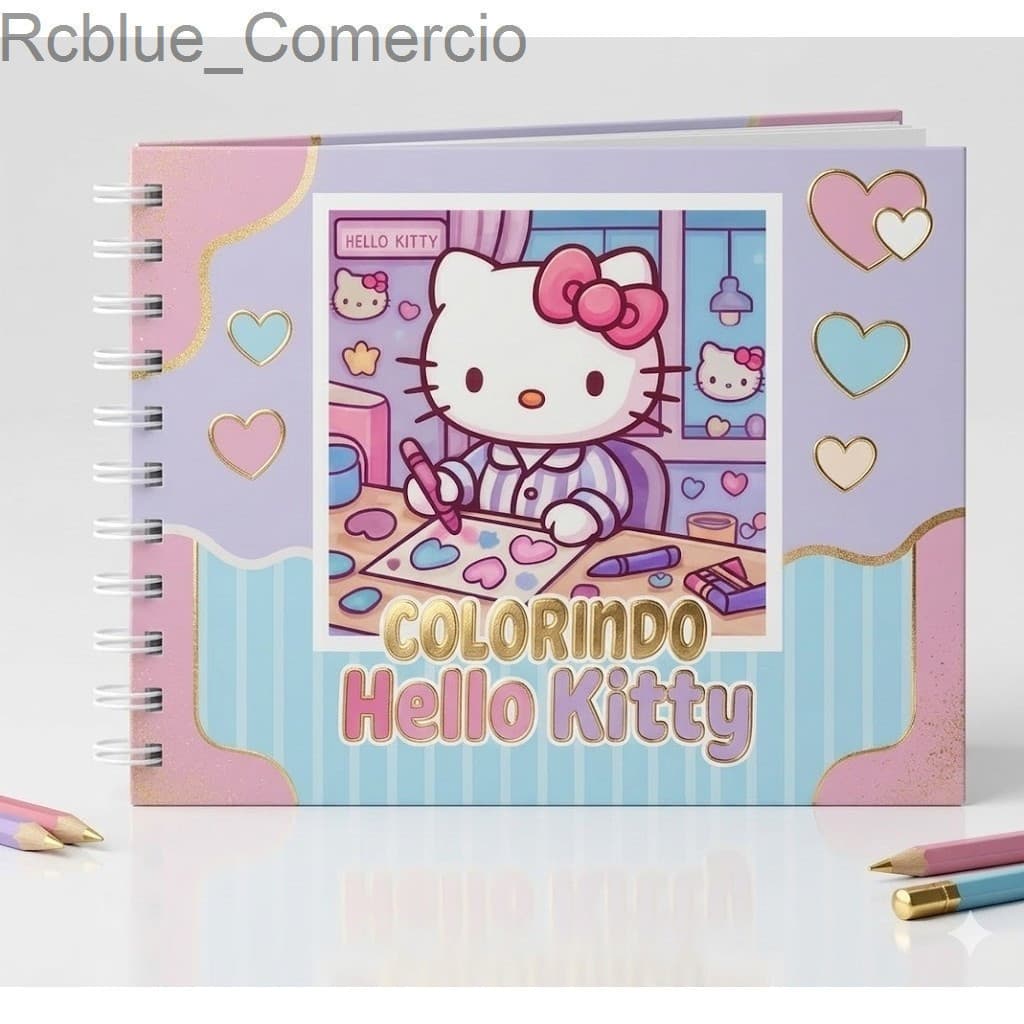 🎀 Livro de Colorir Colorindo Hello Kitty | 47 Desenhos para Pintar com Muito Amor e Cor 💗