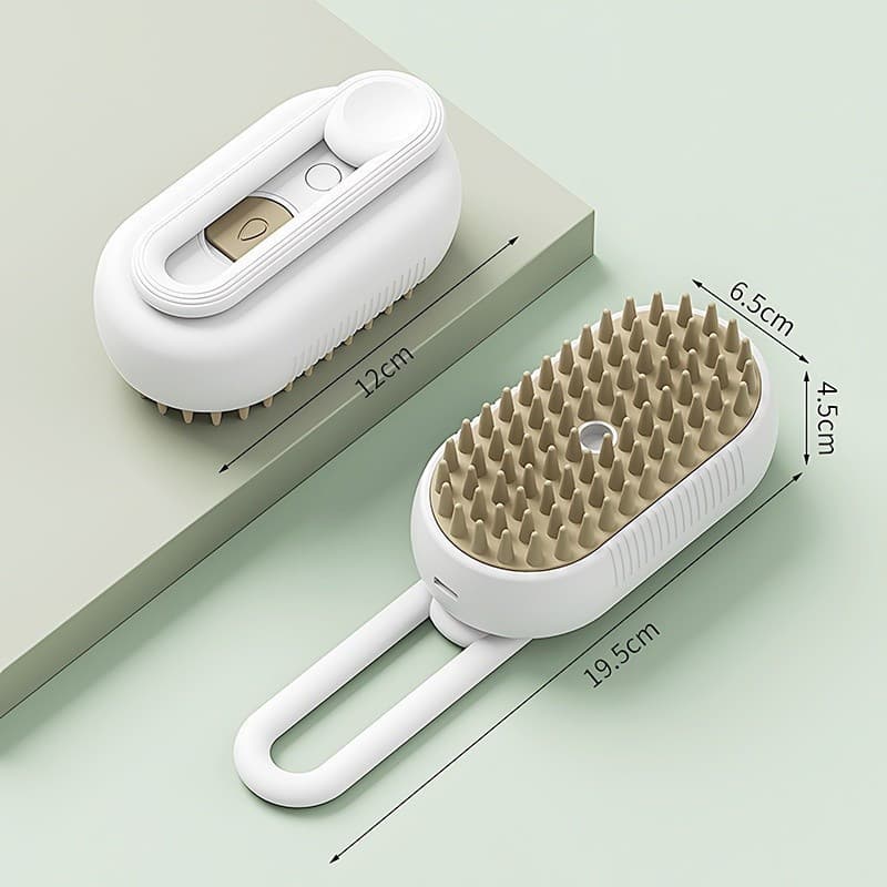 Escova a Vapor para Gatos, Escova a Vapor para Cães, Escova Elétrica 3 em 1 Anti-respingos para Gatos, Pente de Massagem