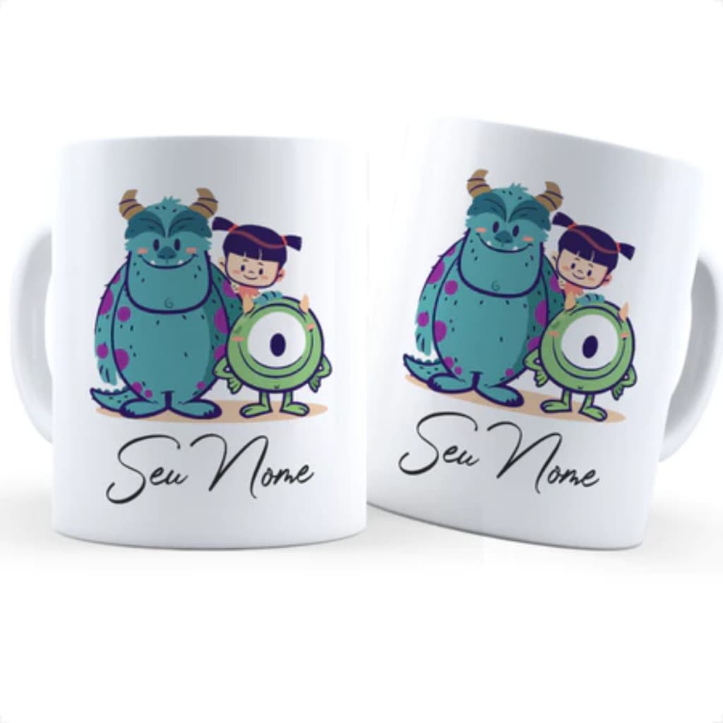 Caneca Monstros Sa Fofa Com Nome Personalizada