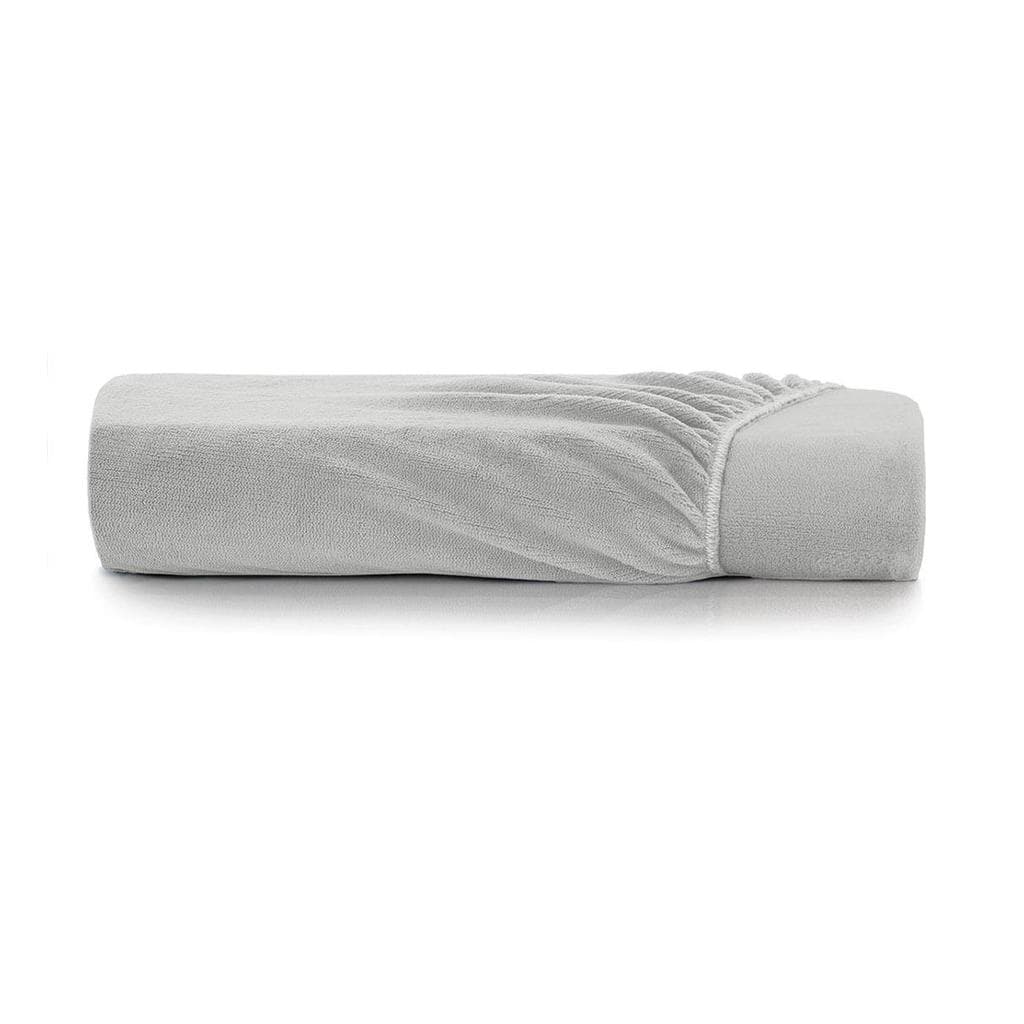 Lençol com Elástico King Altenburg Blend Plush Cinza Névoa
