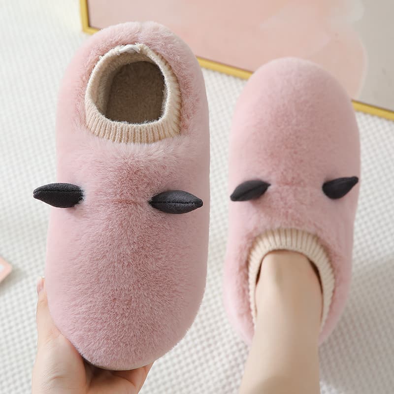 Chinelos de algodão bonitos femininos salto de inverno interior uso doméstico sapatos de confinamento de sola grossa que