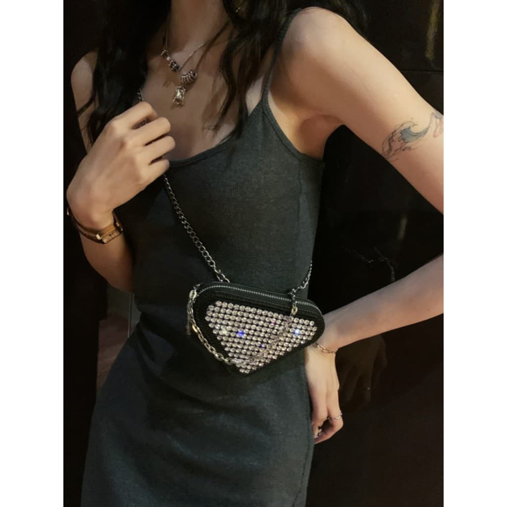Nicho strass saco feminino 2026 primavera verão novo estilo na moda de um ombro saco do mensageiro High-End textura corr