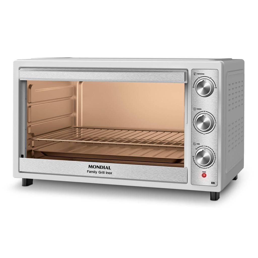 Forno Elétrico 60L Family Grill Inox Mondial Branco/Inox 1800W 127V - FRN-60-WI