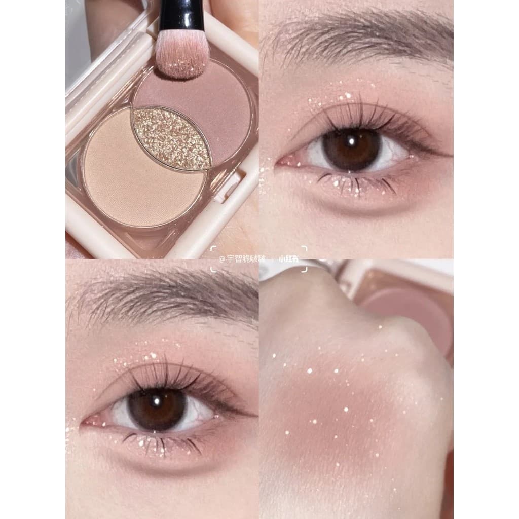 Gogotales gogotales Novo produto Paleta de sombras de três cores Paleta de sombras rosa seca Cor da terra Pequena caixa