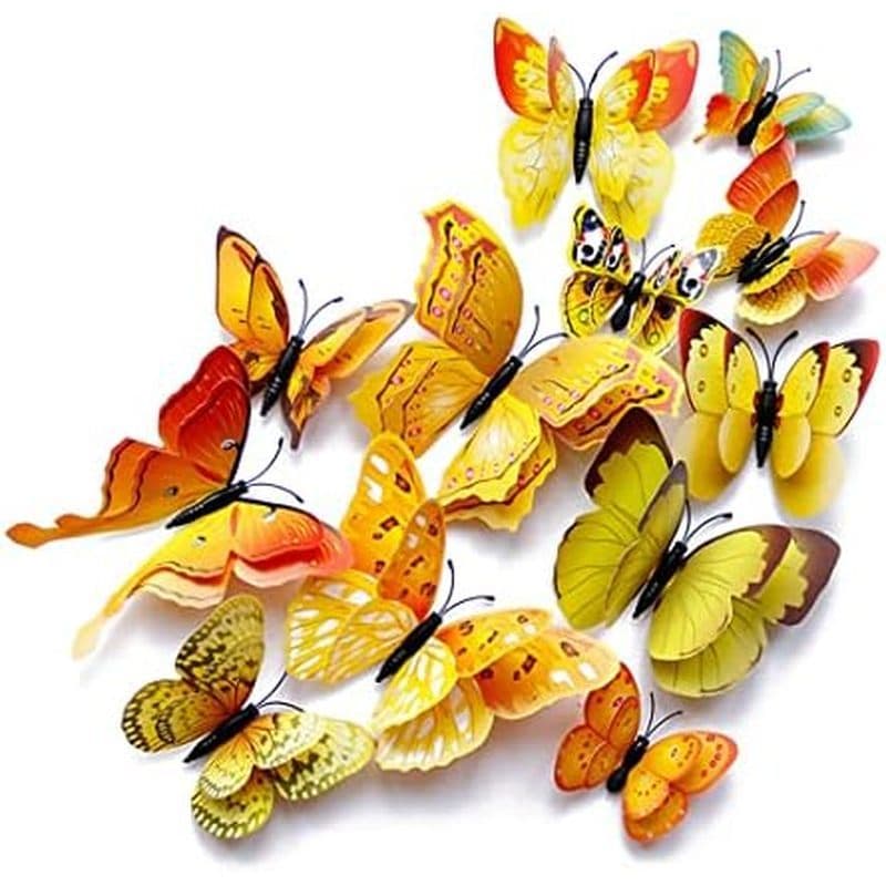 Decoração De Parede De Borboleta OPSEAM 24/48 Unidades , Adesivos De Borboletas 3D Para Festas Com Ímãs (Rosa , 24)