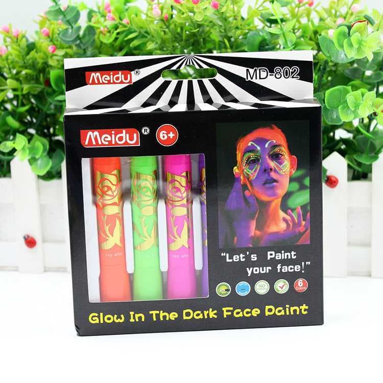 Lápis de pintura corporal luminoso, à prova d'água, crianças, rosto, cor, grafite, maquiagem corporal, Halloween, cos