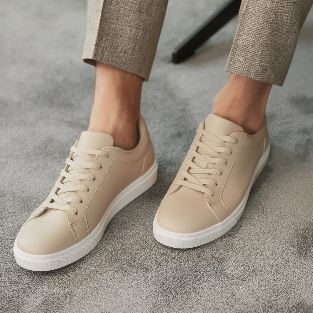 Sapatênis Casual Masculino Liso Estilo Old Money Solado Baixo Texturizado - Promoção
