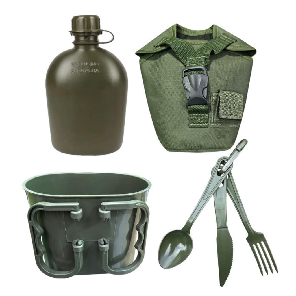 Kit River Cantil + Porta Cantil + Talher + Caneca Verde