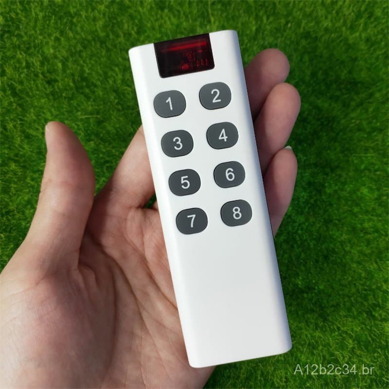 Controle remoto inteligente de oito teclas com borda vermelha para persianas elétricas, portas, janelas e bombas d'água,