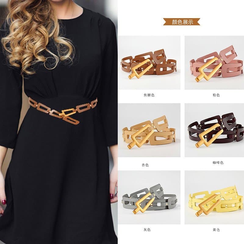 Cinto decorativo feminino, elegante e versátil, corrente de cintura em couro genuíno estilo ins, cinto personalizado com