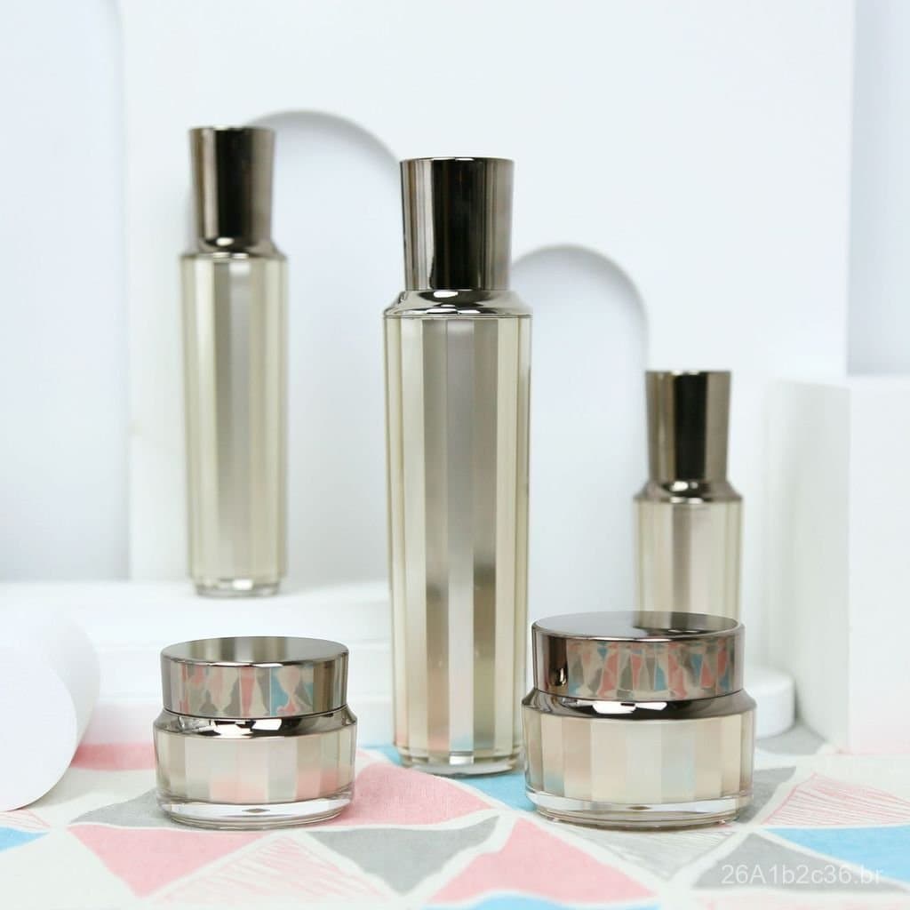 Novo creme facial acrílico, creme rejuvenescedor, essência, frasco de loção em spray em estoque, conjunto de frascos de