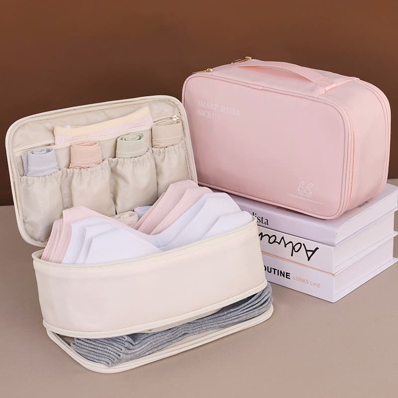 Bolsa De Armazenamento De Viagem Camada Dupla Para Viagens De Negócios , Roupas Íntimas Portáteis , Meias , Organizadora