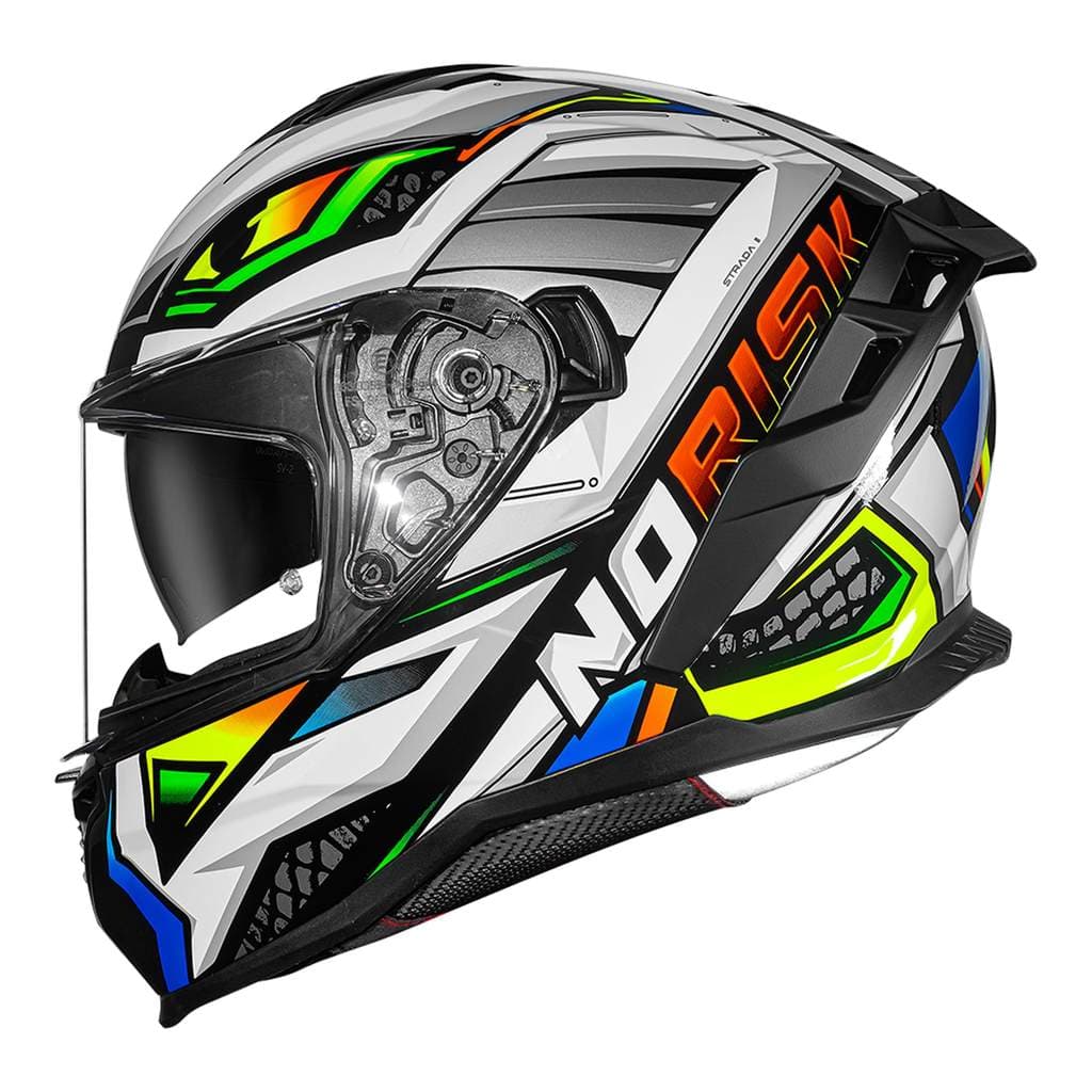 Capacete Fechado Strada II Reptel Vermelho Azul Norisk
