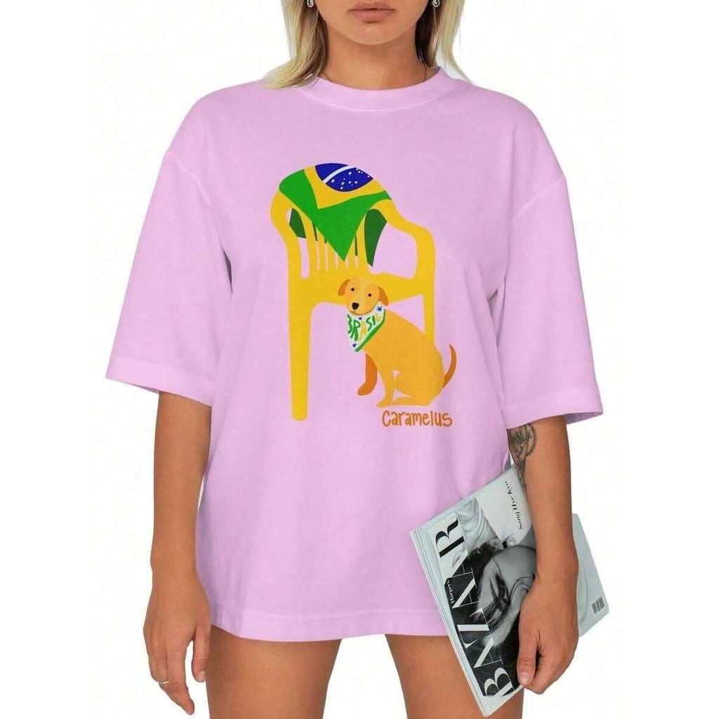 Camiseta Básica Cachorro Caramelo Caramelus Hippie Brasiliense BTLG Unissex - Bootleg &Co