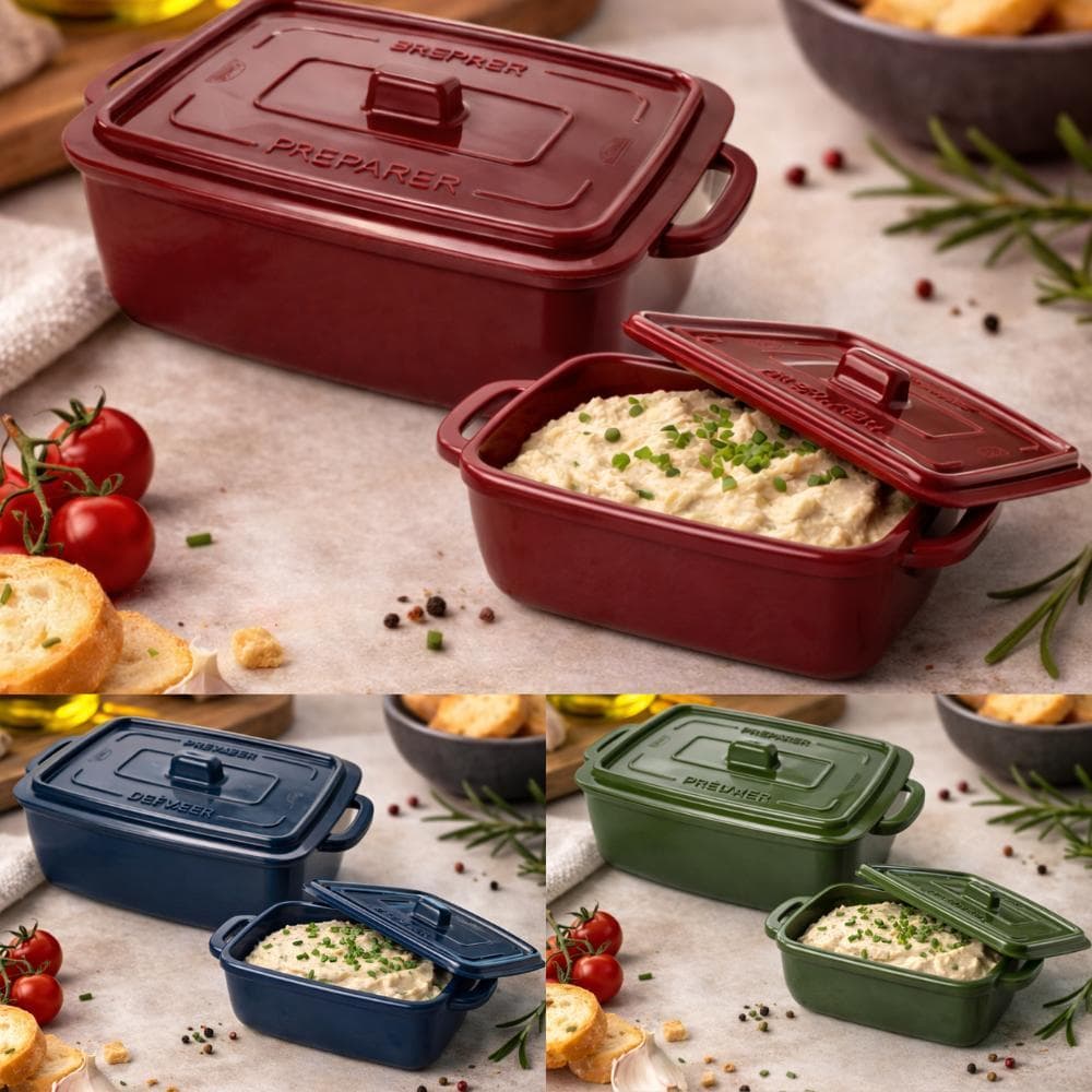 Kit 2 Potes Panelinhas Herméticas Retangulares Mini Caçarola Ramekin Plástico Supreme Plasútil