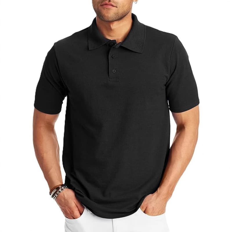 Camisa Polo masculina estilo quente com absorção de umidade, manga curta, secagem rápida, camisa esportiva de golfe