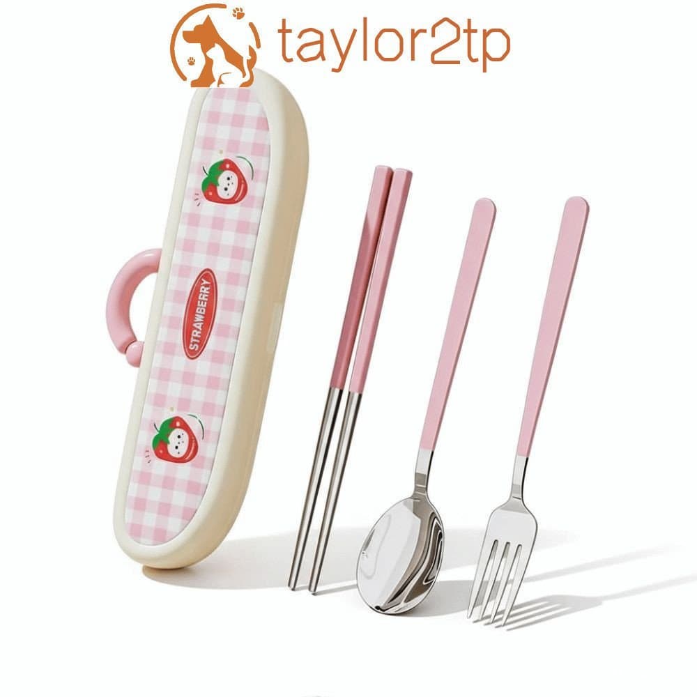 Conjunto De Talheres Portáteis ATAYLOR2TP , Três Peças De Pauzinhos Dopamina De Aço Inoxidável , Caixa De Armazenamento