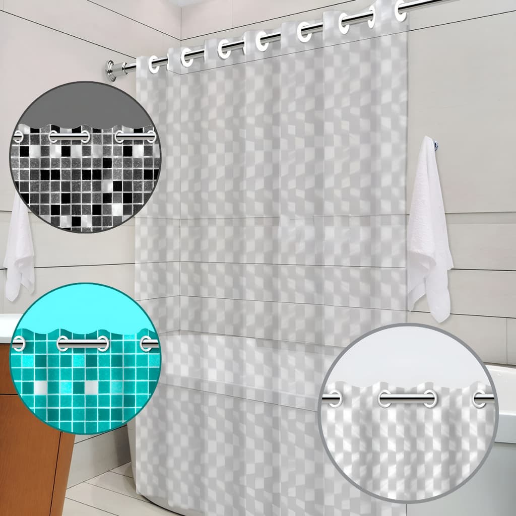 Cortina Box Banheiro Transparente Cristal 3d Impermeável Pvc
