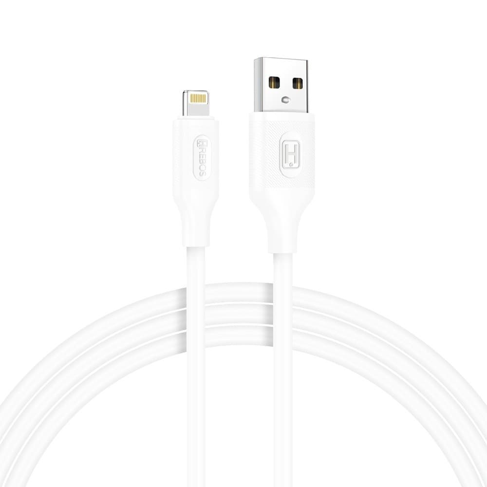 HREBOS Cabo Turbo Speed Charge 1 Metro Branco/Preto USB x Lightning