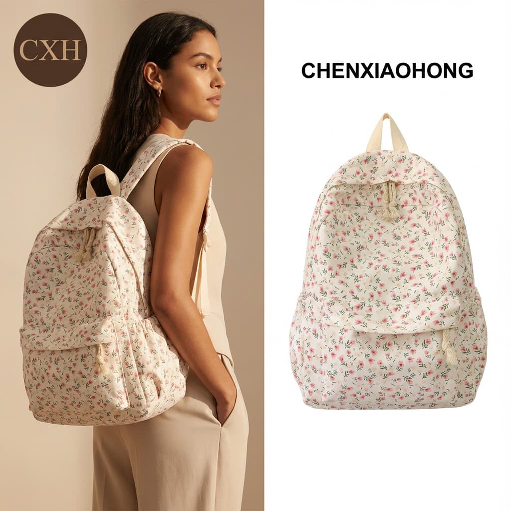 CHENXIAOHONG Estampa texturizada, design moderno e minimalista, mochila universitária, casual, estilosa e leve.