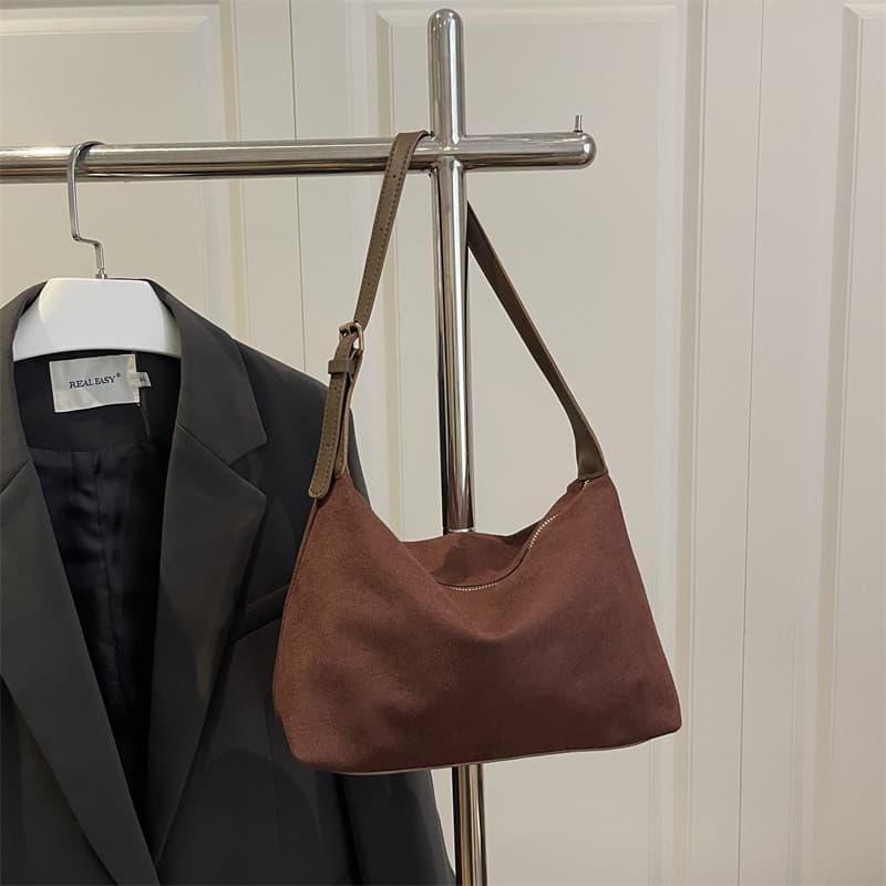2026 outono inverno novo estilo Retro sacola feminina All-Match grande capacidade camurça bolsa de ombro trabalho Commut