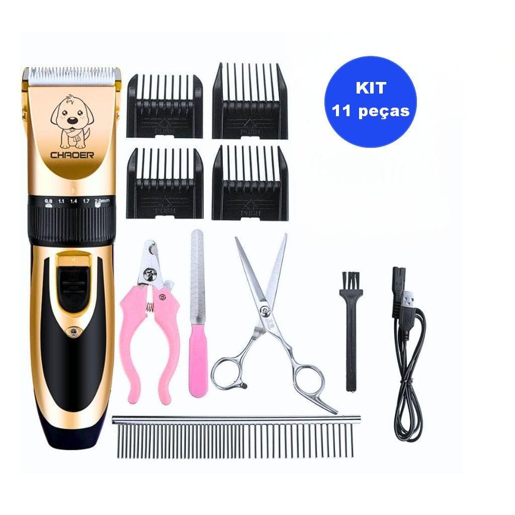 Kit 11 Peças Máquina de Tosar Profissional ,Tosador para Cachorros e Gatos,Corte de Pelos Pet Inclui Pentes e Acessórios