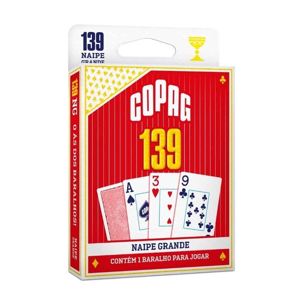 Baralho 139 Tradicional COPAG Naipe Convencional ou Grande Azul ou Vermelho 55 Cartas jogar Clássico