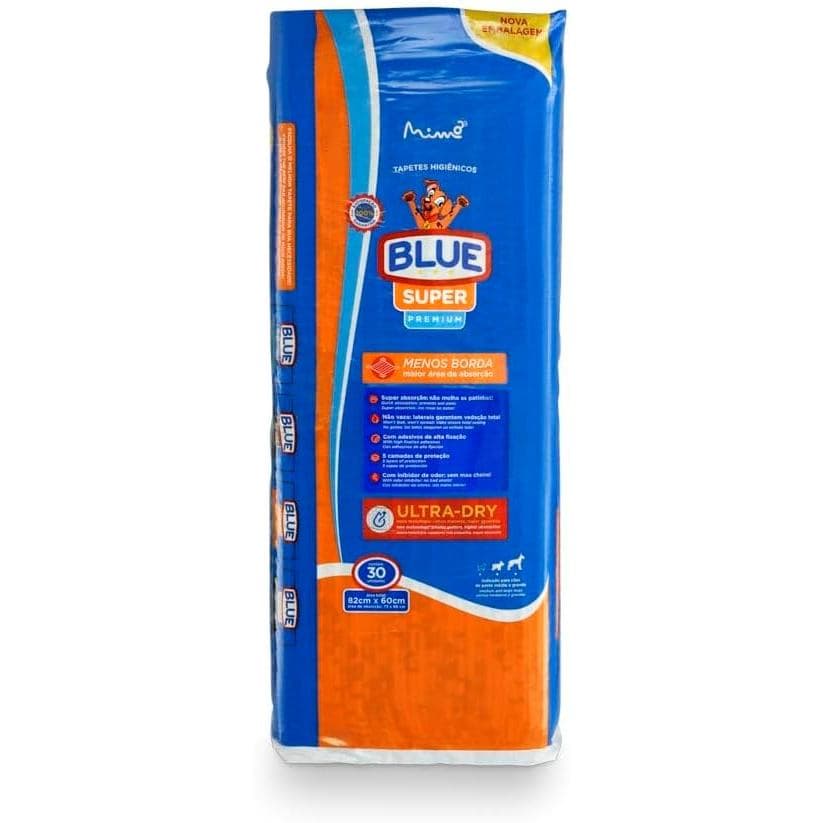 Tapete Higiênico Super Blue Pacote 30 Unidades 82X60cm