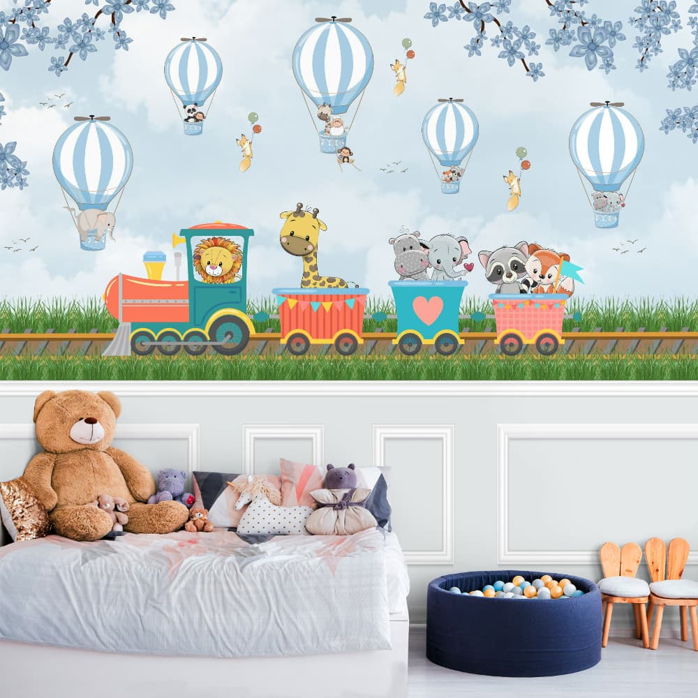 Papel De Parede Adesivo Personalizado Infantil Com Boiserie