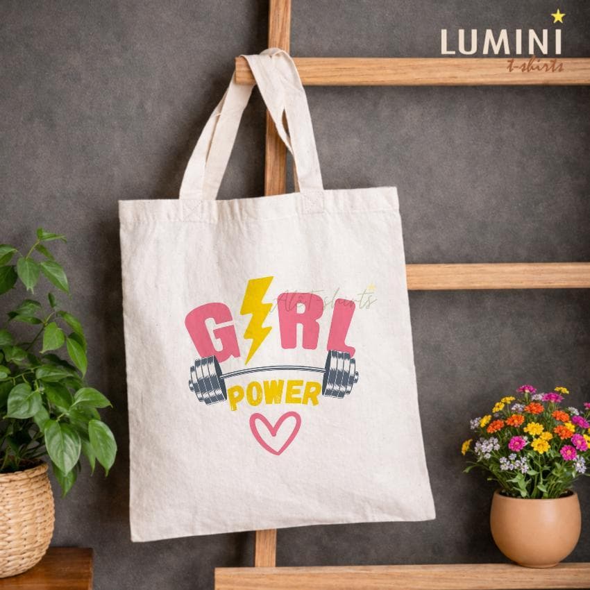 Bolsa ECOBAG sacola GIRL POWER desenho Unissex ecobag desenhos academia verão