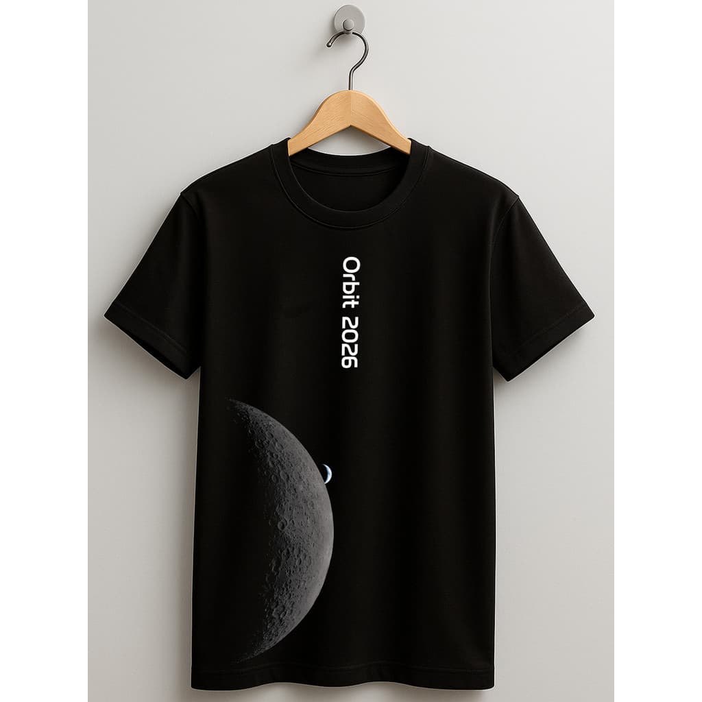 Camiseta Infantil Astronauta Lua 2026 Orbit Roupa Criança Unissex Algodão Macio Confortável Estilosa