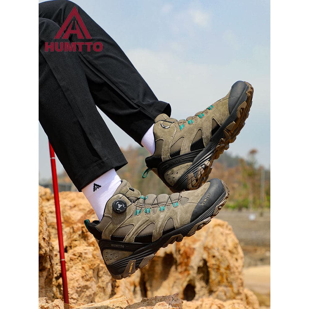 Hutu Sapatos ao ar livre masculinos outono inverno sapatos de caminhada de cano alto femininos antiderrapantes à prova d