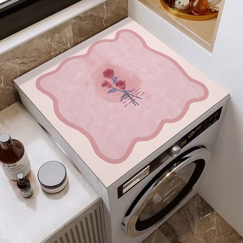 Almofada de cobertura de mesa de cabeceira rosa à prova d'água Anti-poeira tipo tambor almofada de máquina de lavar gela