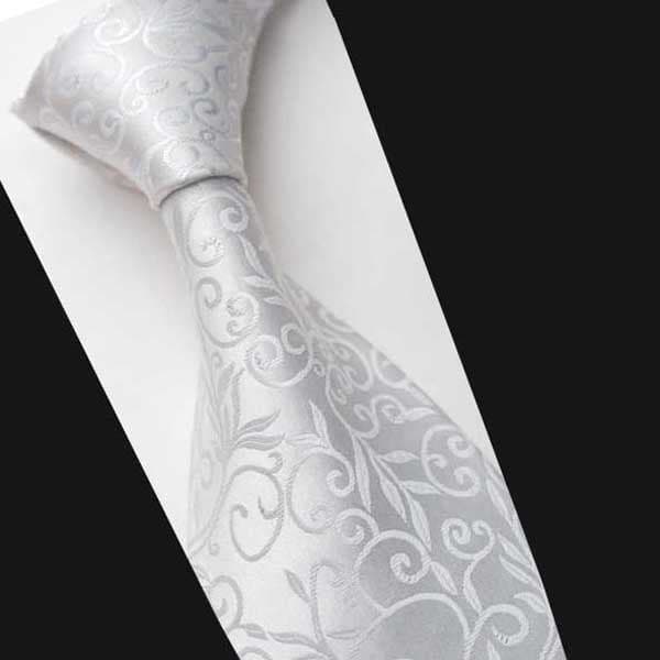 Gravata de seda Real de alta qualidade Gravata Formal masculina Gravata de negócios Gravata branca pura