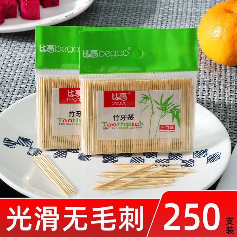 Palito de bambu ecologicamente correto, cabeça única, em massa, Hotel doméstico, descartável, ensacado, portátil, ultraf
