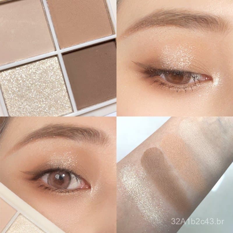 A mesma paleta de sombras HDKD de 4 cores, acessível para estudantes, com tons terrosos e quatro compartimentos, versão