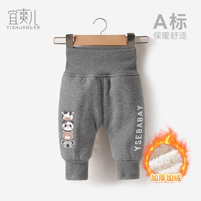 Bebê velo-calças de lã outono inverno crianças calças de algodão grosso meninas Sweatpants meninos calças quentes bebê c