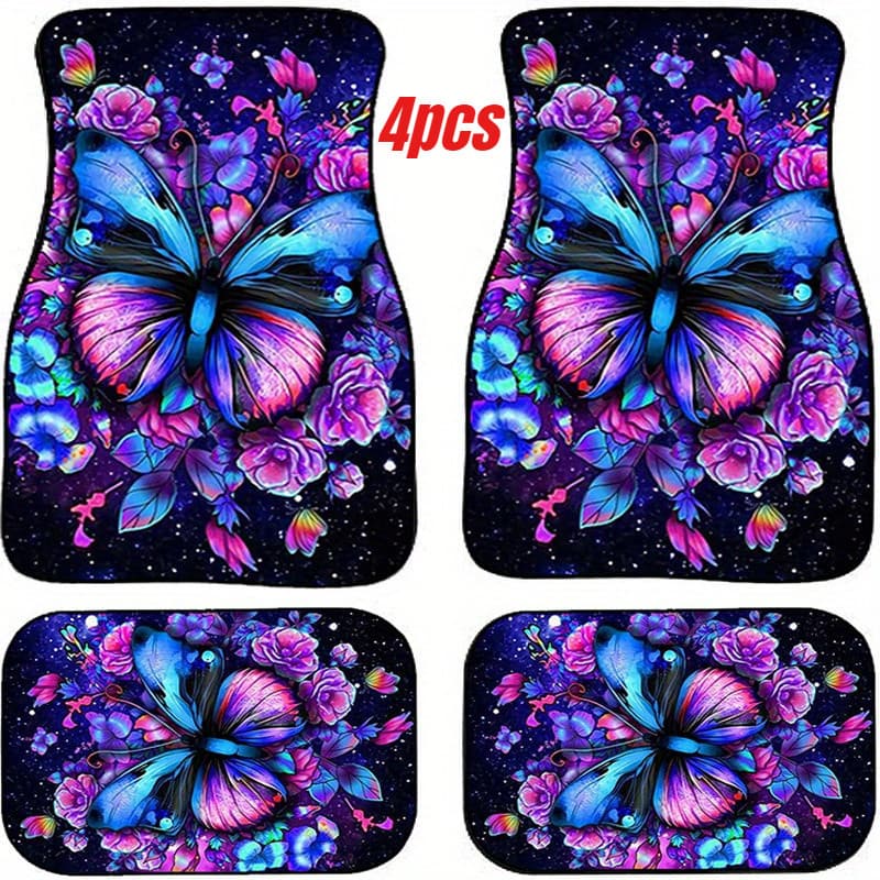 Pés de carro 4 peças coloridas borboleta grande moda simples fácil de limpar quatro estações Universal aplicável vários