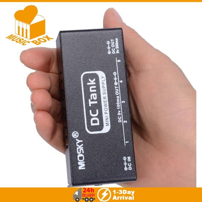 Mosky Mini Pedal Fonte De Alimentação DC Tank De Efeito De Guitarra 6 Saída Isolada Proteção De Corrente De Energia