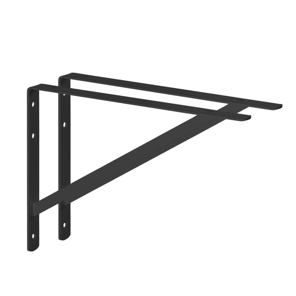 12x Suportes Mão francesa Leve 30cm até 35kg Preta Multiv