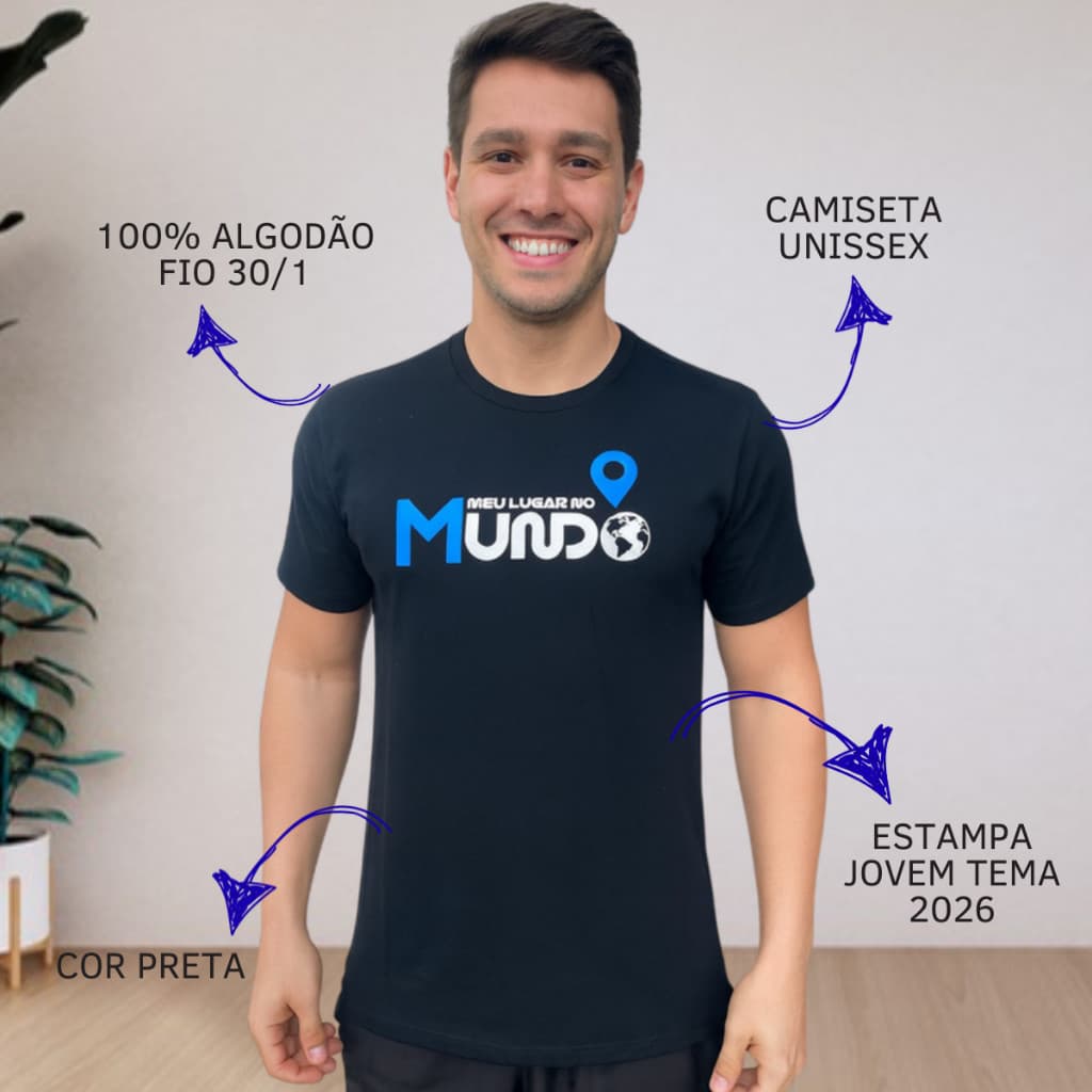 [Camiseta Vintage Masculina Algodão]HYP Camiseta Tema Jovem 2026 Cristã Feminina Masculina 100% algodão Confortável Esta
