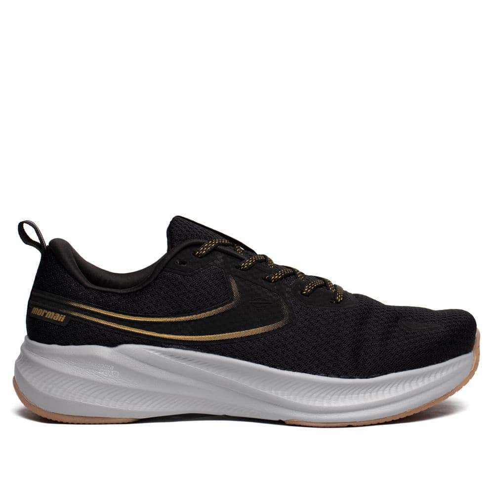 Tênis Masculino Mormaii Movii Corrida Treino Preto/Dourado