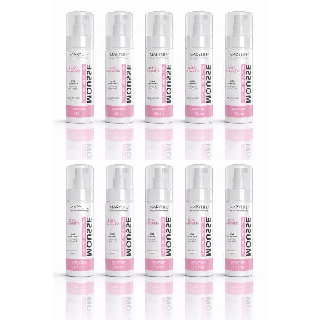 kit 12 MOUSSE DE HIGIENE INTIMA ALOE VERA BARBATIMAO E AROEIRA MARY LIFE 150 ML-