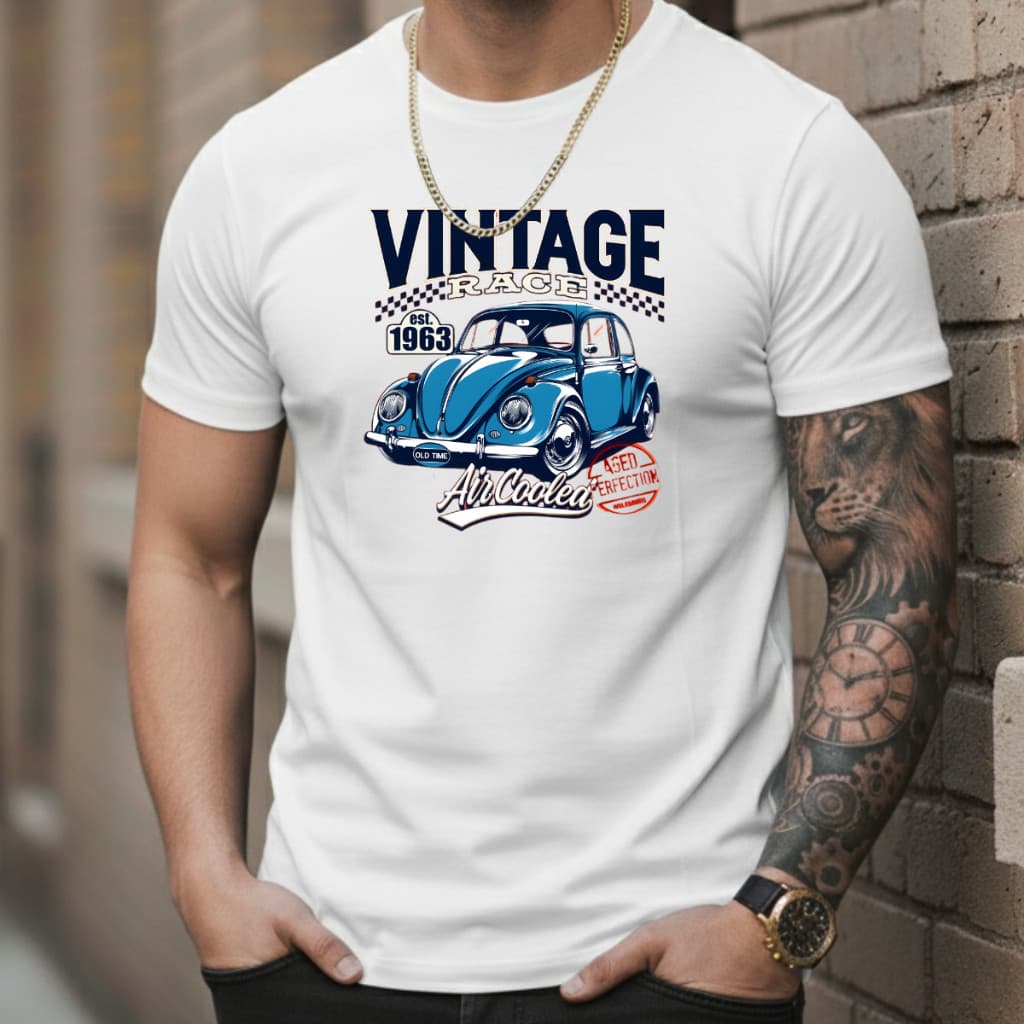 Camisa Masculina Basica Vintage race 100% Algodão fusca Camiseta Antigo Retro,nostalgia antigo