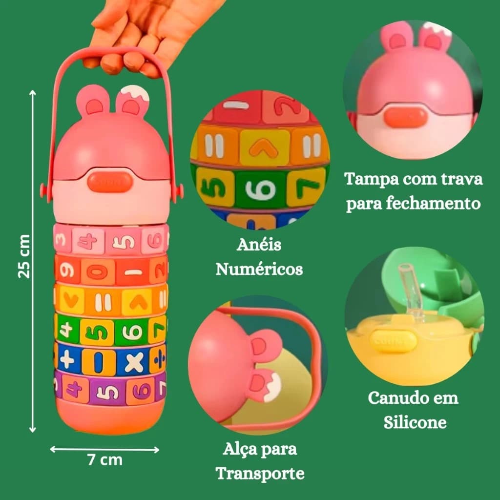 Design giratório para o aprendizado da aritmética do bebê - uma garrafa de água 430ml H-27