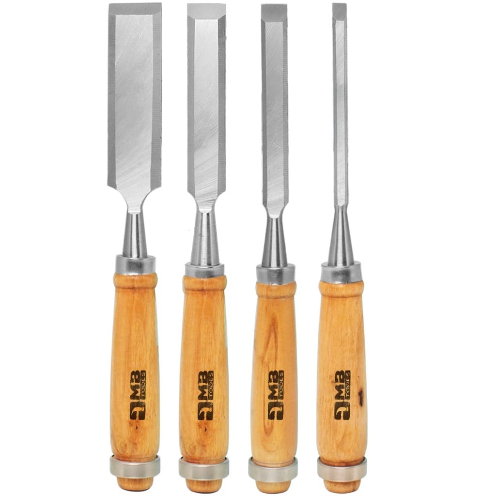 Kit Formão Para Entalhe Esculpir P/ Madeira Jogo c/ 4 Peças